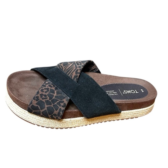 TOMS Paloma Sandals- Mixed Leather Woven Comfy Sandals- Size 8 - Picture 4 of 9